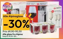 Gigaboks Alle glass fra Alpina tilbud