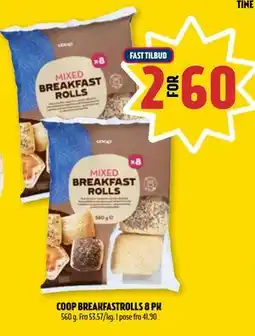 Coop Prix COOP BREAKFASTROLLS 8 PK, NOK 60 tilbud