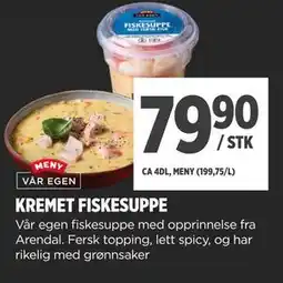 Meny KREMET FISKESUPPE, NOK 79.9 tilbud