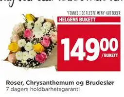 Meny Roser, Chrysanthemum og Brudeslør, NOK 149 tilbud