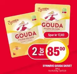 Coop Extra SYNNØVE GOUDA SKIVET, NOK 85 tilbud