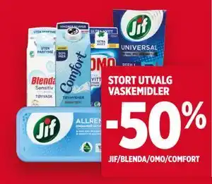 Meny STORT UTVALG VASKEMIDLER tilbud