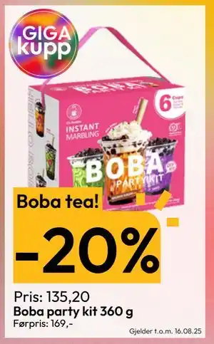 Gigaboks Boba party kit 360 g, NOK 135.2 tilbud