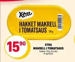 Coop Extra XTRA MAKRELL I TOMATSAUS, NOK 15.9 tilbud