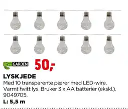 jem & fix GARDEN LYSKJEDE tilbud