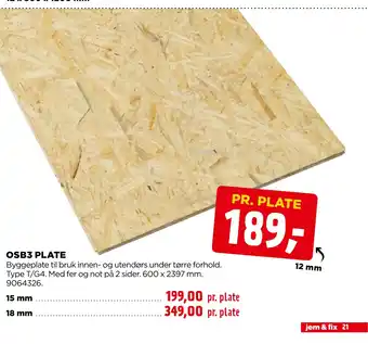 jem & fix OSB3 PLATE tilbud