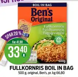 Kiwi FULLKORNRIS BOIL IN BAG, NOK 33.4 tilbud