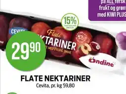 Kiwi FLATE NEKTARINER, NOK 29.9 tilbud