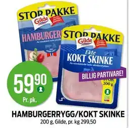 Kiwi HAMBURGERRYGG/KOKT SKINKE, NOK 59.9 tilbud