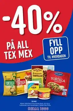 Rema 1000 TEX MEX tilbud