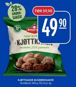 Rema 1000 KJØTTKAKER M/GRØNNSAKER, NOK 49.9 tilbud