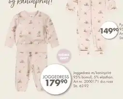 Sparkjøp Joggedress m/kaninprint 95% bomull, 5% elasthan, NOK 179.9 tilbud