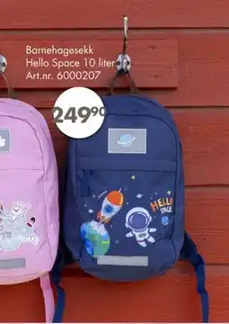 Sparkjøp Barnehagesekk Hello Space, NOK 249.9 tilbud