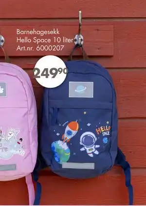 Sparkjøp Barnehagesekk Hello Space, NOK 249.9 tilbud