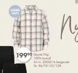 Sparkjøp Skjorte Filip 100% bomull, NOK 199.9 tilbud