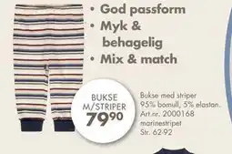 Sparkjøp Bukse med striper 95% bomull, 5% elastan, NOK 79.9 tilbud
