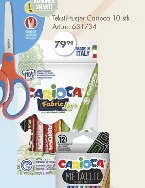 Sparkjøp Tekstil-tusjer Carioca 10 stk, NOK 79.9 tilbud