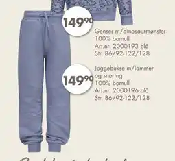Sparkjøp Joggebukse m/lommer og snøring 100% bomull, NOK 149.9 tilbud