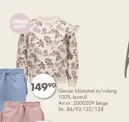 Sparkjøp Genser blomstret m/volang, NOK 149.9 tilbud