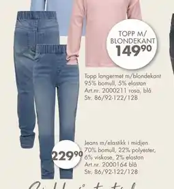 Sparkjøp Jeans m/elastikk i midjen 70% bomull, 22% polyester, 6% viskose, 2% elastan, NOK 229.9 tilbud