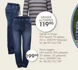 Sparkjøp Denim joggers 64% bomull, 30% polyester, 3% elastan, 3% polyamid, NOK 199.9 tilbud