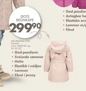 Sparkjøp Dots Regnkåpe m/fòr Polyester, NOK 299.9 tilbud