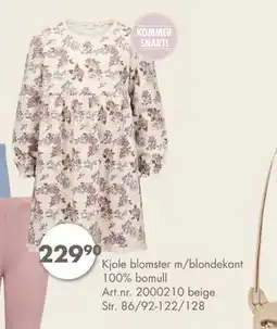 Sparkjøp Kjole blomster m/blondekant, NOK 229.9 tilbud