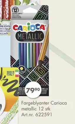 Sparkjøp Fargeblyanter Carioca metallic 12 stk, NOK 79.9 tilbud