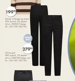 Sparkjøp Chinos gutt 98% bomull, 2% elastan, NOK 279.9 tilbud