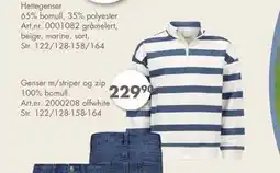Sparkjøp Genser m/striper og zip 100% bomull, NOK 229.9 tilbud