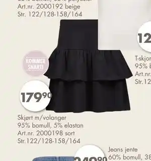 Sparkjøp Skjørt m/volanger 95% bomull, 5% elastan, NOK 179.9 tilbud