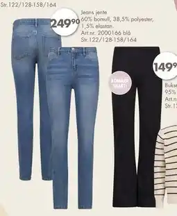 Sparkjøp Jeans jente 60% bomull, 38,5% polyester, 1,5% elastan, NOK 249.9 tilbud