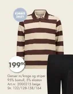 Sparkjøp Genser m/krage og striper 95% bomull, 5% elastan, NOK 199.9 tilbud
