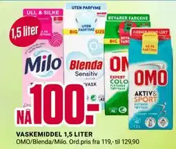 Europris VASKEMIDDEL 1,5 LITER, NOK 100 tilbud