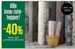 Europris Alle inne-/utetepper! tilbud