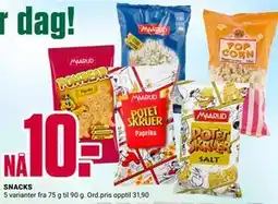Europris SNACKS, NOK 10 tilbud