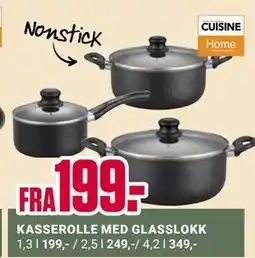 Europris KASSEROLLE MED GLASSLOKK tilbud