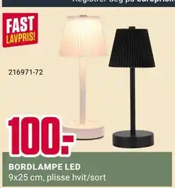 Europris BORDLAMPE LED, NOK 100 tilbud