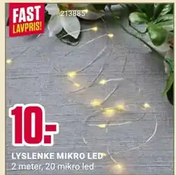 Europris LYSLENKE MIKRO LED, NOK 10 tilbud