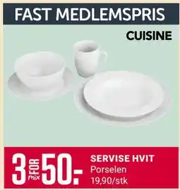 Europris SERVISE HVIT, Medlemspris tilbud