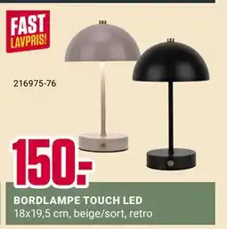 Europris BORDLAMPE TOUCH LED, NOK 150 tilbud