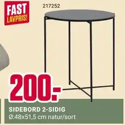 Europris SIDEBORD 2-SIDIG, NOK 200 tilbud