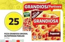 Bunnpris Pizza Grandiosa Original og Pepperoni Porsjon, NOK 25 tilbud