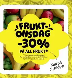 Bunnpris 30% PÅ ALL FRUKT tilbud