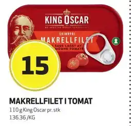 Bunnpris MAKRELLFILET I TOMAT, NOK 15 tilbud