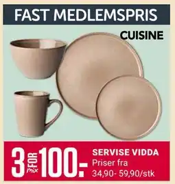 Europris SERVISE VIDDA, Medlemspris tilbud