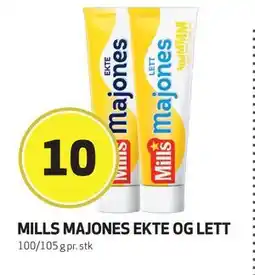 Bunnpris MILLS MAJONES EKTE OG LETT, NOK 10 tilbud