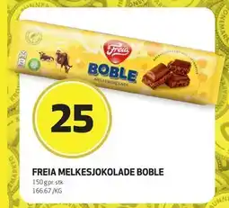 Bunnpris FREIA MELKESJOKOLADE BOBLE, NOK 25 tilbud