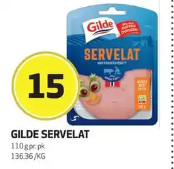 Bunnpris GILDE SERVELAT, NOK 15 tilbud
