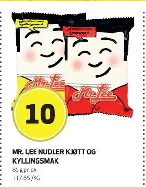 Bunnpris MR. LEE NUDLER KJØTT OG KYLLINGSMAK, NOK 10 tilbud